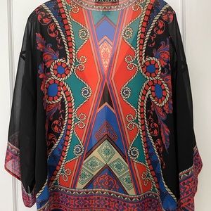 Flying Tomato Short Navy Kimono